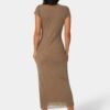 Flocking Mesh T-Short Maxi Dress