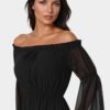 Off the Shoulder Bell Sleeve Maxi Dress
