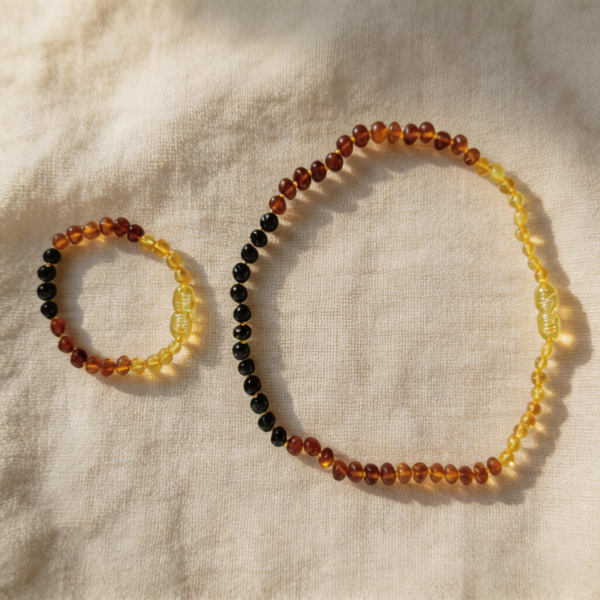 6a239e9f000e431573e21ae2156aead3000000a000004f50 Ancient Method Gentle Amber and Pearl Baby Exclusive Blessing Chain